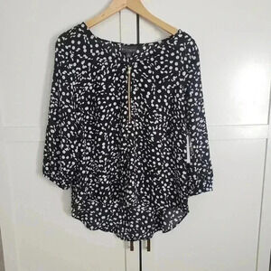 BOLD ELEMENTS  | Women's White/Black Polka Dot Blouse